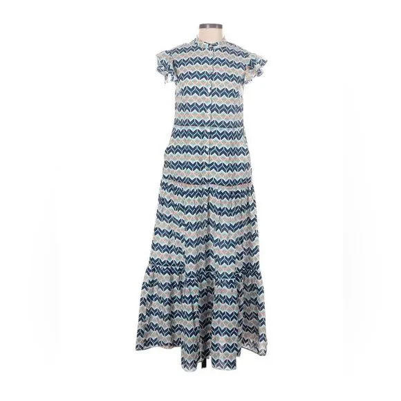 Paloma Blue ISABEL Maxi
Silk/Cotton Flutter Sleeve Dress
Size XS 🧡 - Picture 4 of 5